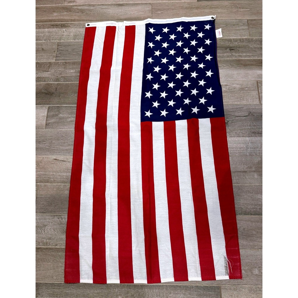 Lot of 5 USA American Flags 3x5 Ft Made in USA Poly Cotton Grommets Patriotic